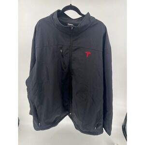 Tesla Motors Mens Softshell Jacket Black Red Logo Full Zip 6XL